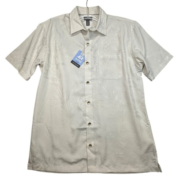 Van Heusen Mens Classic Fit Air Temperature Activated Short Sleeve Shirt Beige M - Picture 1 of 7